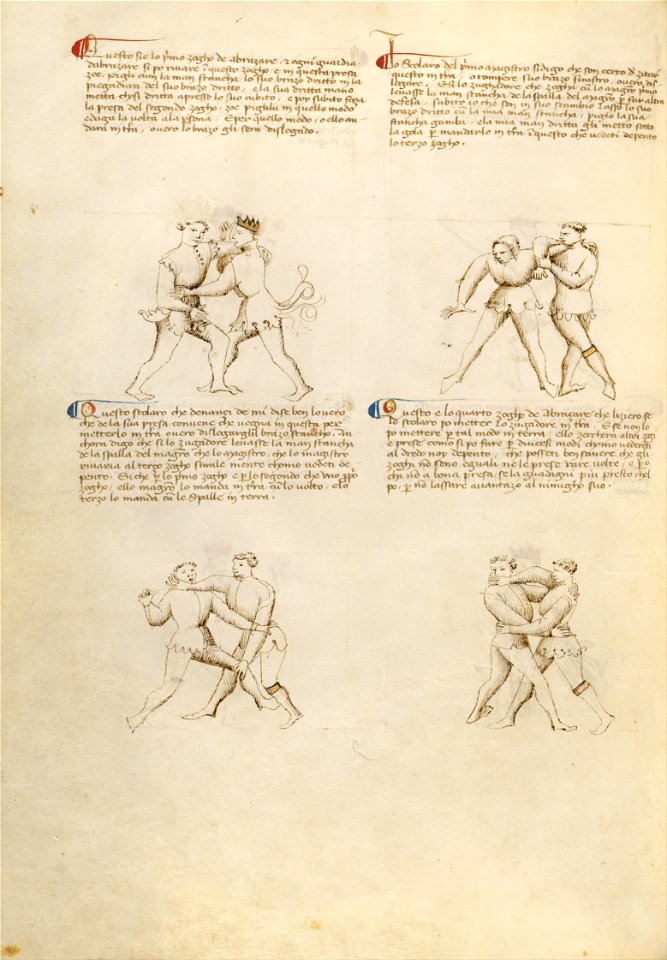 Getty Ms. Ludwig XV 13 06v - Fiore dei Liberi - Unarmed Combat - Google Art Project (6898338)