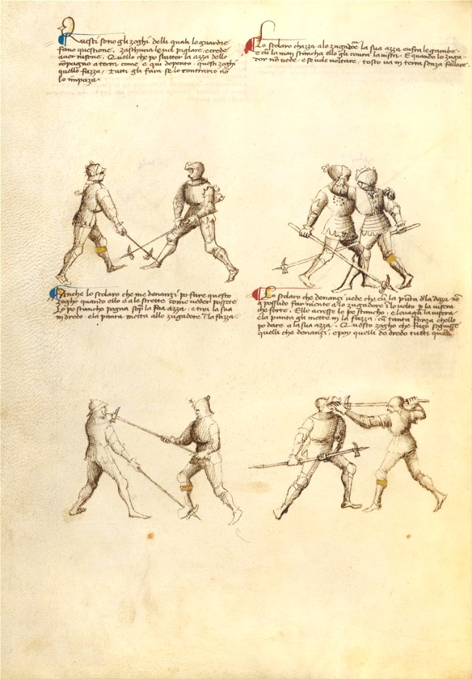 Getty Ms. Ludwig XV 13 36v - Fiore dei Liberi - Combat with Pollaxe - Google Art Project (6867742)