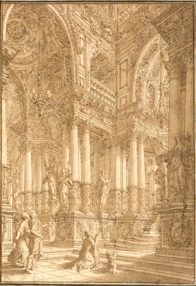 Estudio de arquitectura fantástica (Giuseppe Galli da Bibbiena)