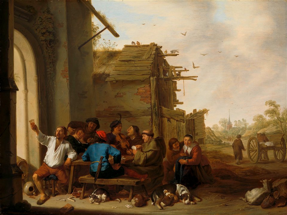 Gezelschap voor een dorpsherberg Rijksmuseum SK-A-715
