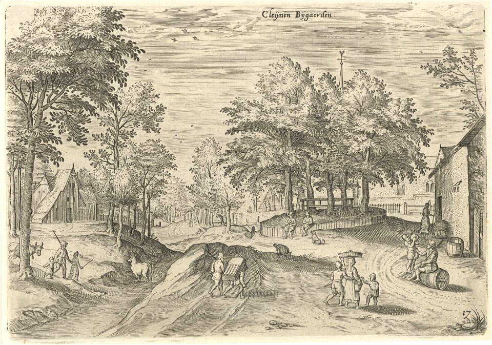 Gezicht op de herberg Klein Bijgaarden, Hans Collaert (I), naar Hans Bol, Jacob Grimmer, 1530 - 1580