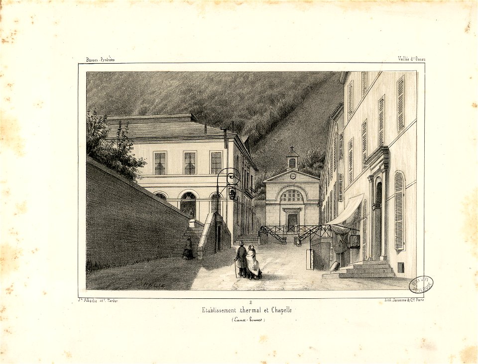 Etablissement thermal et chapelle (Eaux-Bonnes) - Fonds Ancely - B315556101 A ABADIE 4 035