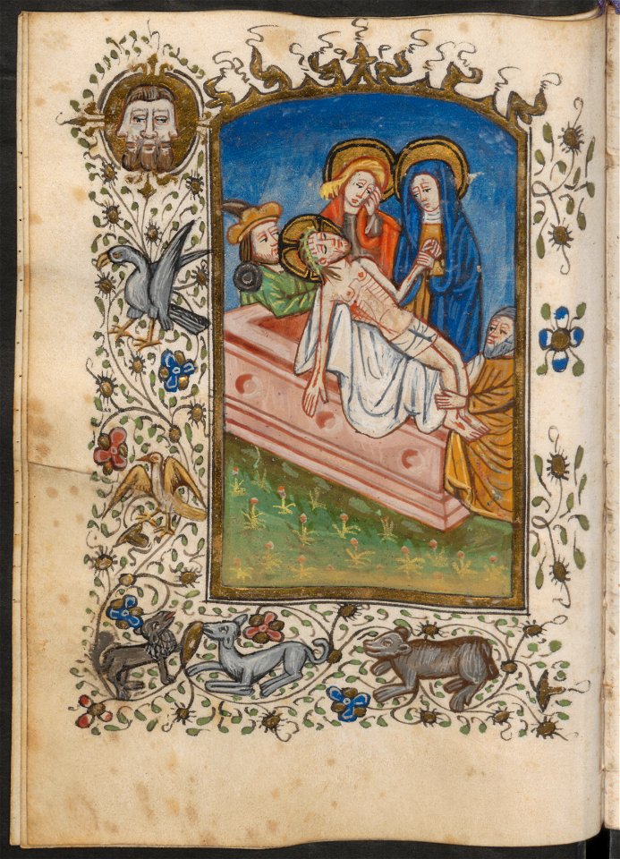 Getijdenboek-UBU Hs. 5 J 27-f.077v-Graflegging