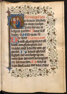 Getijdenboek-UBU Hs. 5 J 27-f.029r-Initiaal met de Visitatie
