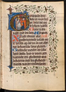 Getijdenboek-UBU Hs. 5 J 27-f.051r-Initiaal met de Besnijdenis van Christus