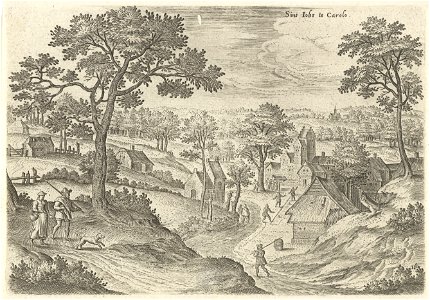Gezicht op het Hof van Carloo, Hans Collaert (I), naar Hans Bol, Jacob Grimmer, 1530 - 1580