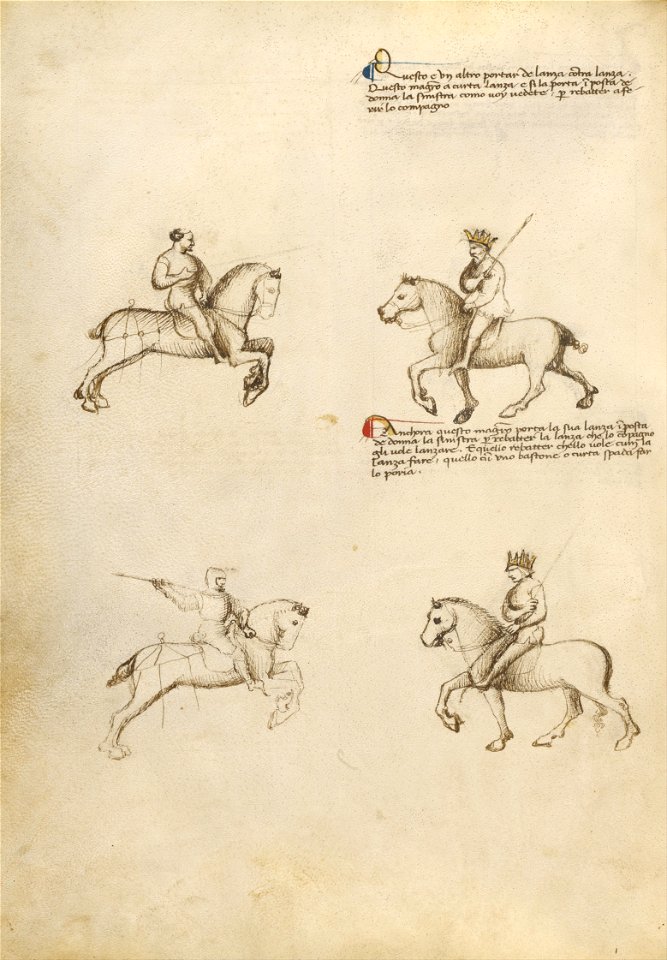 Getty Ms. Ludwig XV 13 41v - Fiore dei Liberi - Equestrian Combat with Lance - Google Art Project