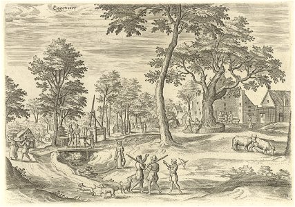 Gezicht op Eggevoort, Hans Collaert (I), naar Hans Bol, Jacob Grimmer, 1530 - 1580