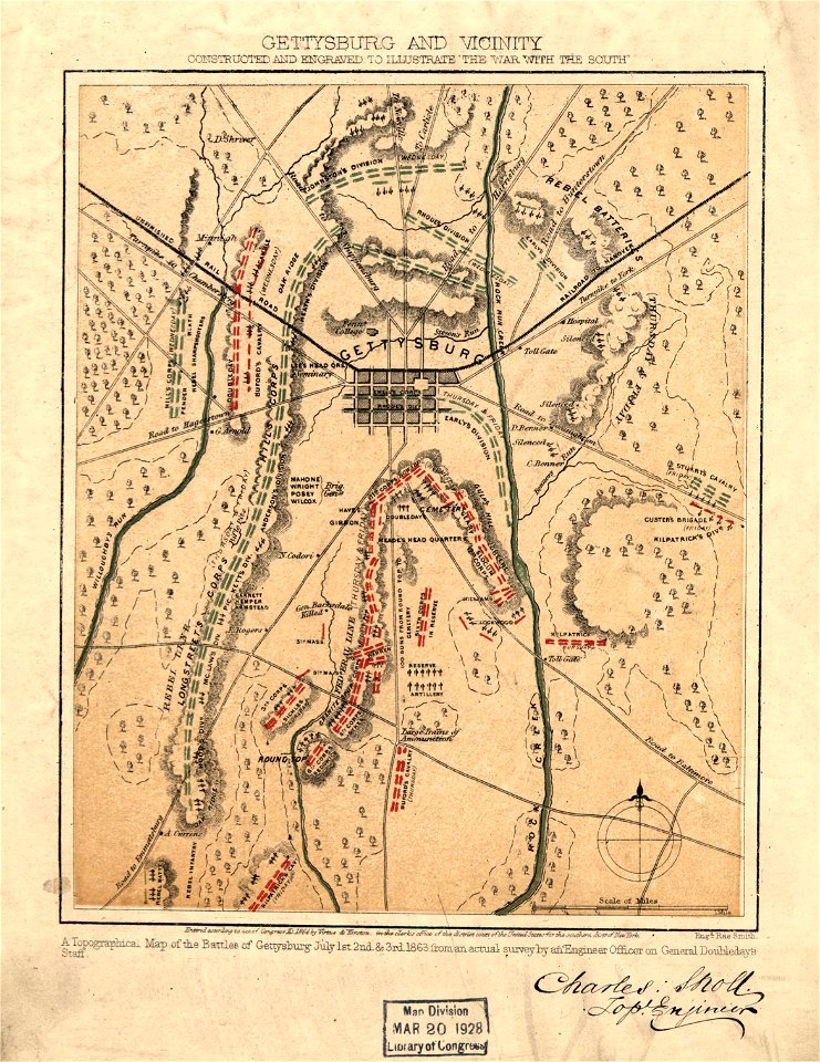 Gettysburg and vicinity. Constructed and engraved to illustrate The war with the South LOC 99439168