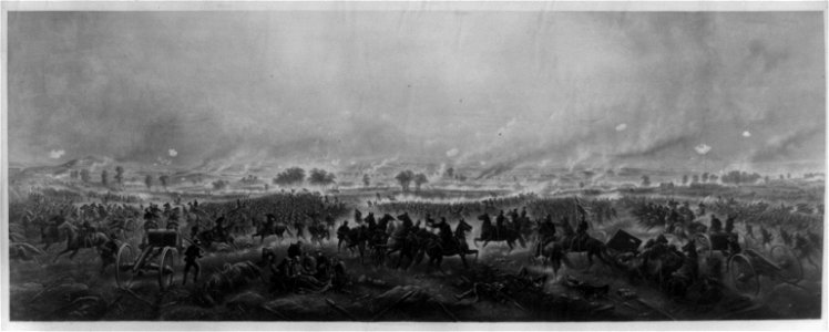 Gettysburg. Repulse of Longstreet's assault - painted by James Walker ; engraved by H.B. Hall, Jr. LCCN2013645392