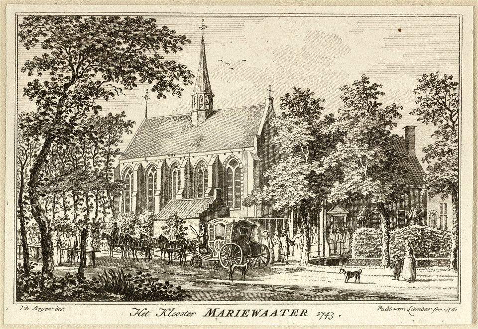 Gezicht op het klooster Mariënwater Mariewaater te Weeze,1743. NL-HlmNHA 1477 53009654