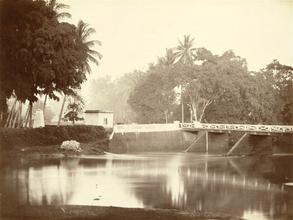Gezicht opde Ciliwung in Jakarta, Jacobus Anthonie Meessen, 1864 - 1870 - Rijksmuseum