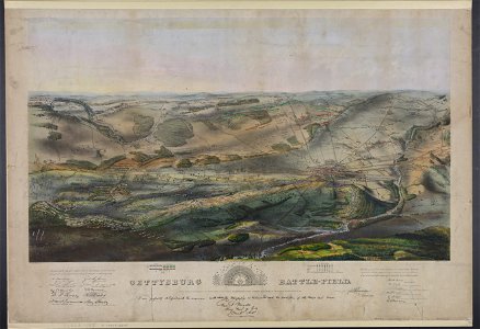 Gettysburg battlefield - Jno. B. Bachelder, del. ; Endicott & Co. lith, N.Y. LCCN93517377