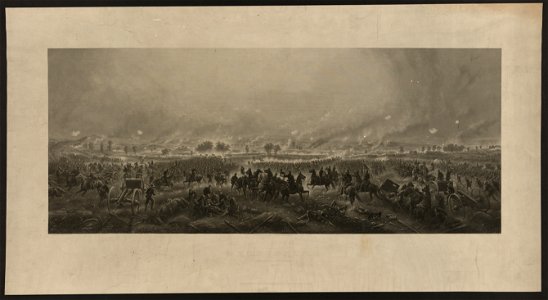 Gettysburg. Repulse of Longstreet's assault - painted by James Walker ; engraved by H.B. Hall, Jr. LCCN2013645393