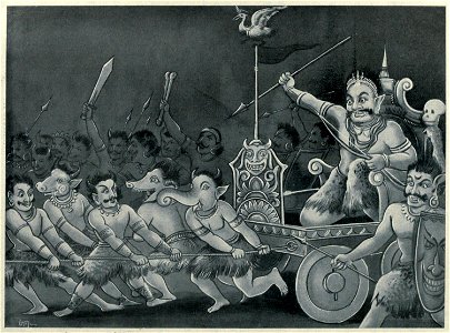 Ghatotkacha in a chariot