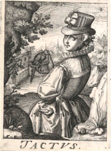 Gevoel (Tactus), een vrouw met een vogel