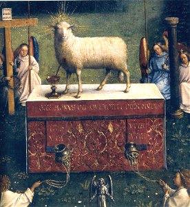 Ghent Altarpiece D - Lamb. Free illustration for personal and commercial use.