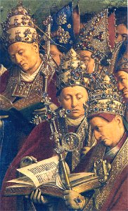 Ghent Altarpiece D - Popes - detail