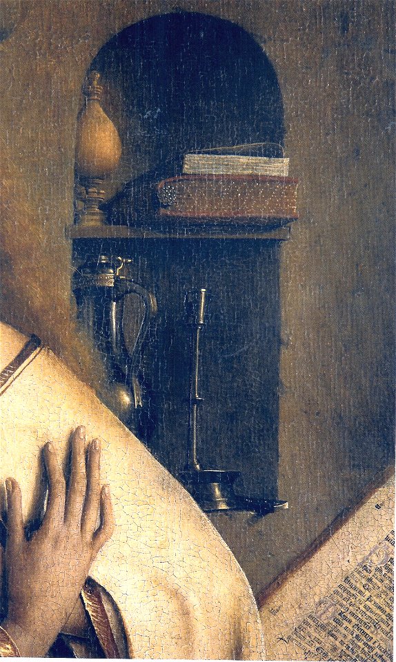 Ghent Altarpiece F - Mary message detail