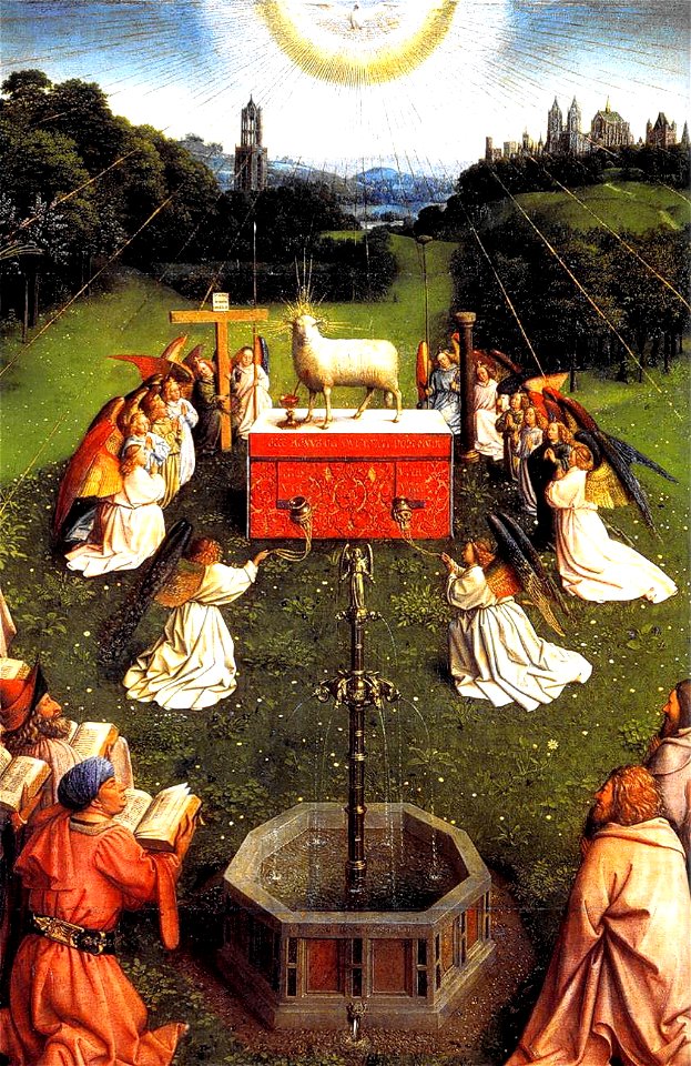 Ghent Altarpiece D - Adoration of the Lamb 2wide