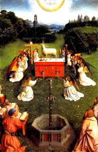 Ghent Altarpiece D - Adoration of the Lamb 2wide. Free illustration for personal and commercial use.