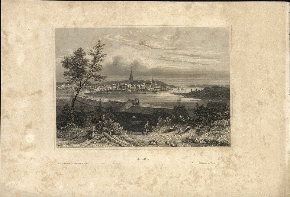 Gezicht op de stad Kiel, objectnr A 58352