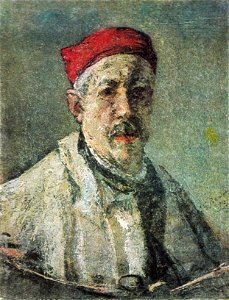 Gheorghe Petrascu - Autoportret cu bereta rosie