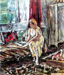 Gheorghe Petrascu - Femeie in galben