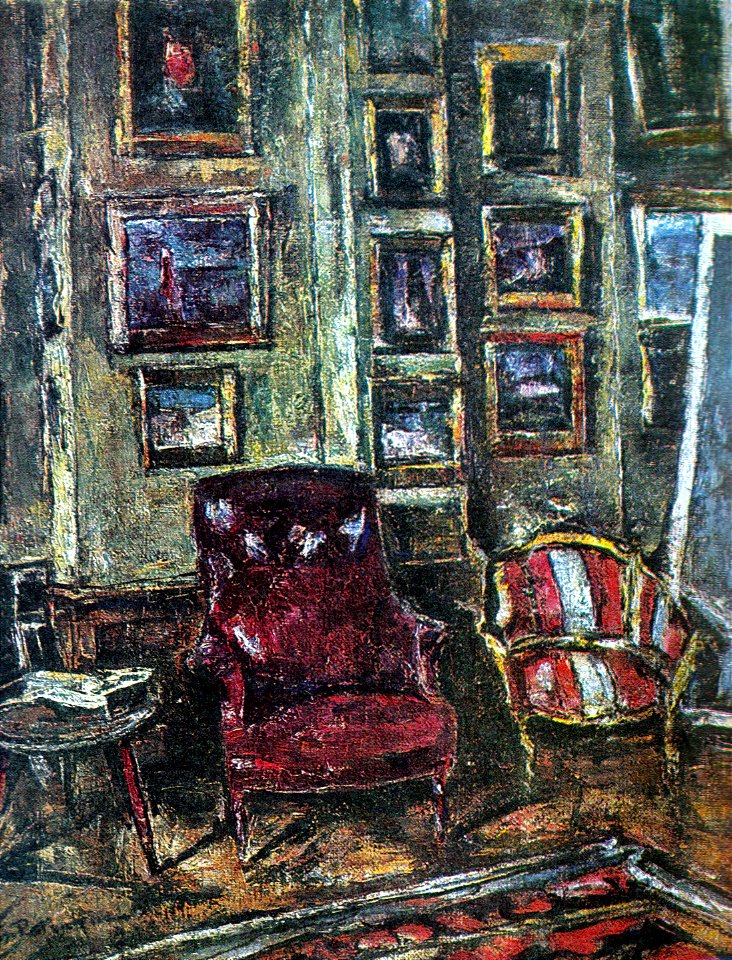Gheorghe Petrascu - Interior cu fotoliu rosu