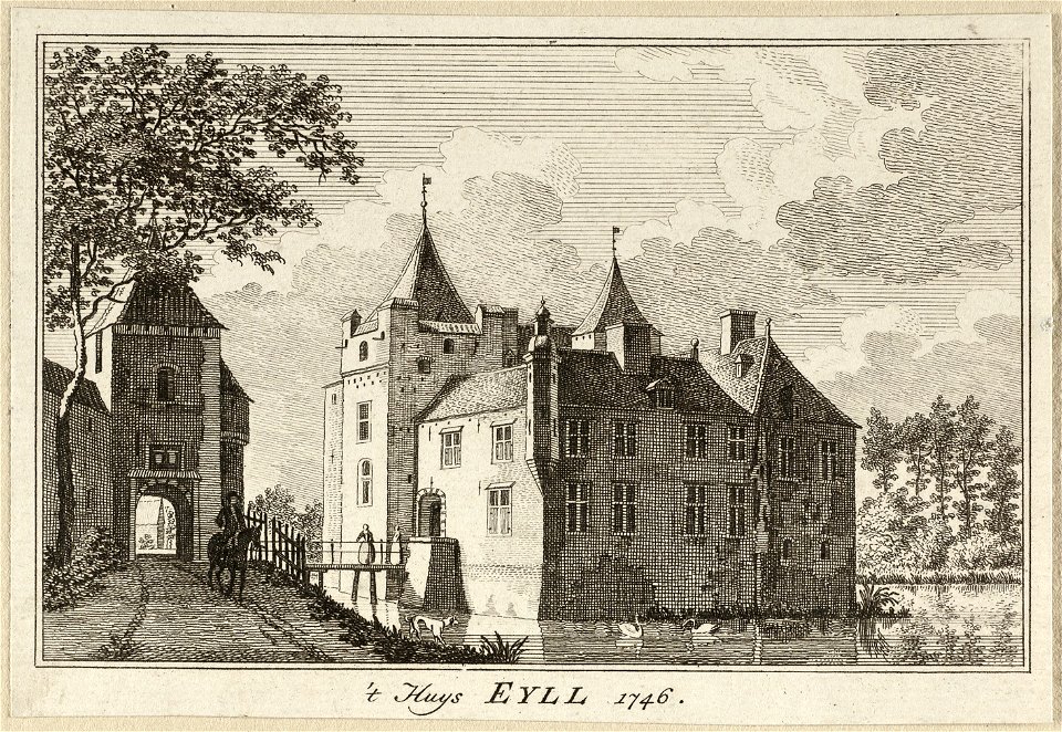 Gezicht op het kasteel 't Huys Eyll, 1746. NL-HlmNHA 1477 53009692