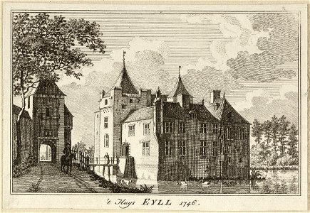 Gezicht op het kasteel 't Huys Eyll, 1746. NL-HlmNHA 1477 53009692