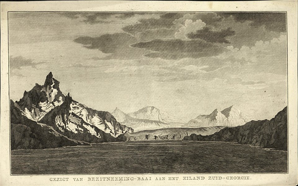Gezigt van Bezitneeming-Baai aan het eiland Zuid-Georgie, objectnr A 56933