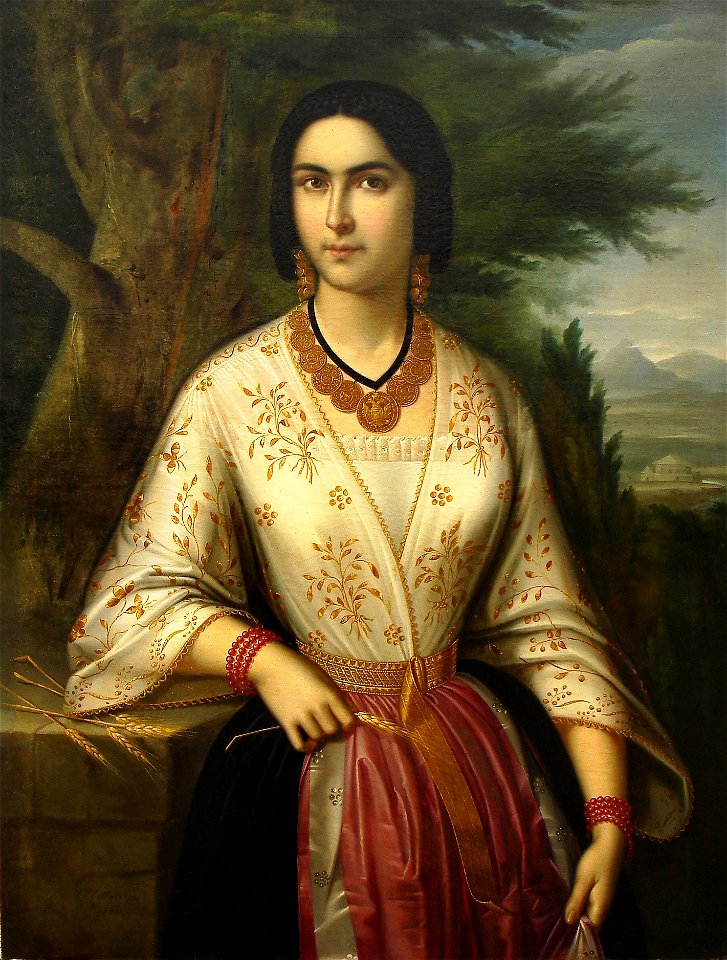Gheorghe Tattarescu - Femeie tanara cu salba