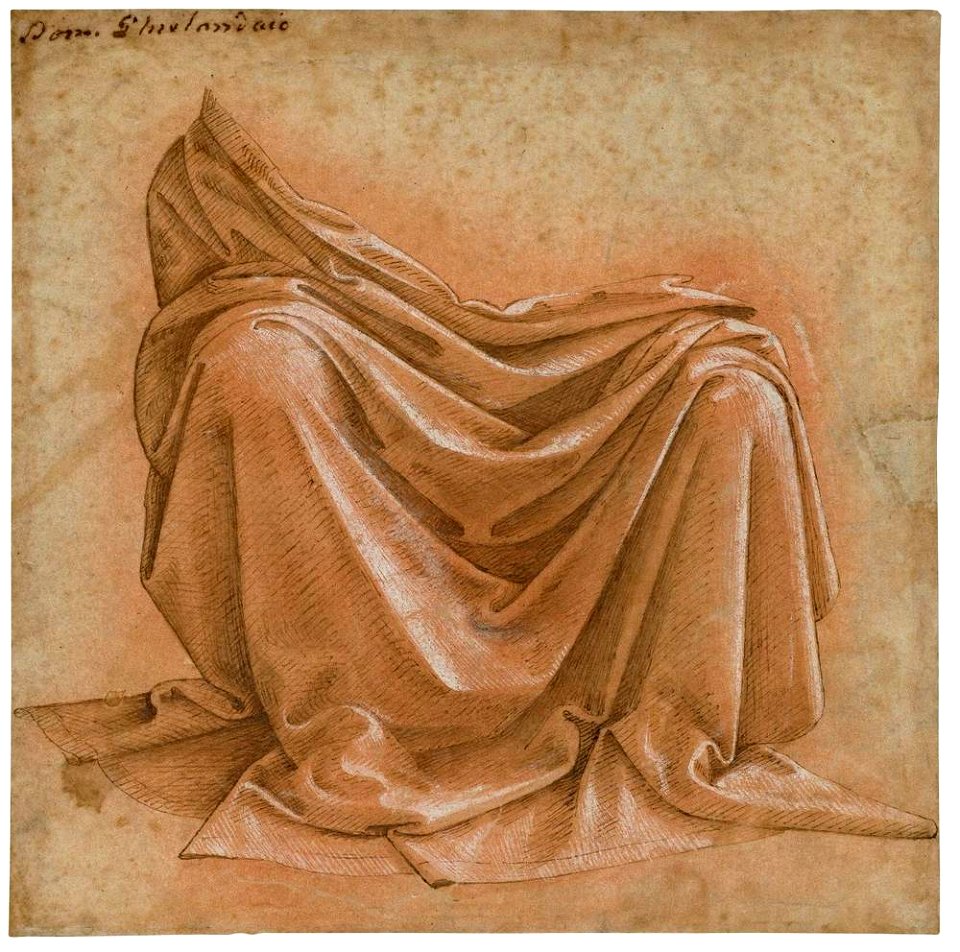 Ghirlandaio - Gewandstudie einer sitzenden Figur (recto), C 22