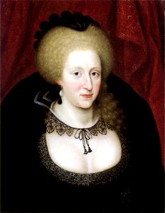 Anne of Denmark in mourning. Free illustration for personal and commercial use.