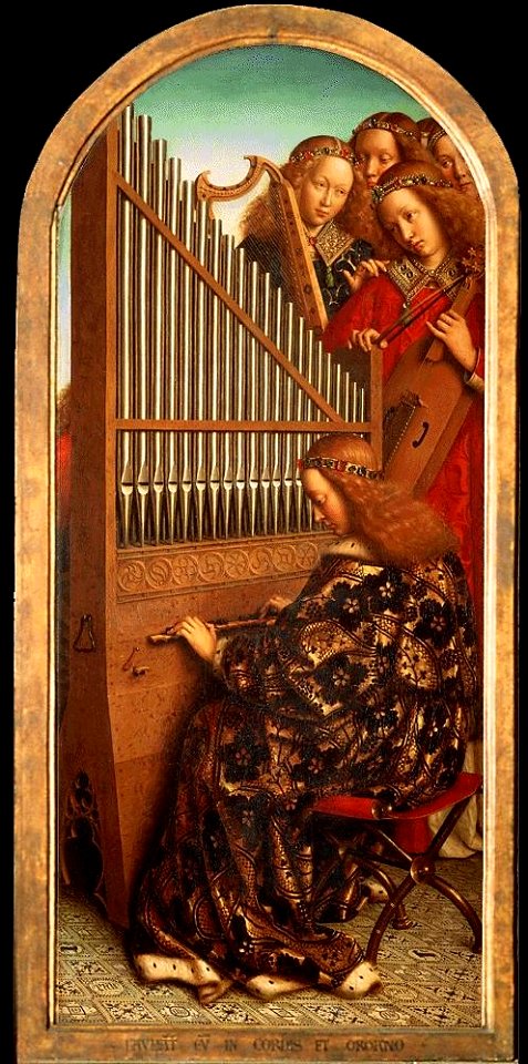 Ghent altarpiece angel musicians