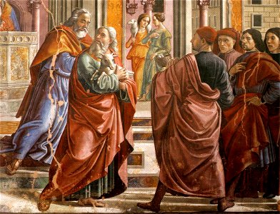 Cappella Tornabuoni, Expulsion of Joachim from the Temple 02. Free illustration for personal and commercial use.