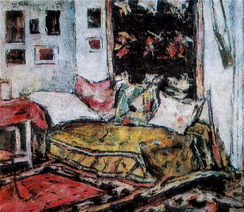 Gheorghe Petrascu - Interior cu divan galben