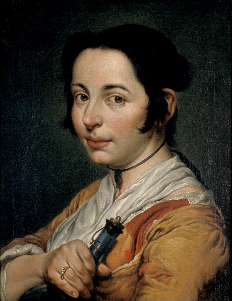 Giacomo Ceruti, called Il Pitocchetto - Young Peasant Woman Holding a Wine Flask - Google Art Project