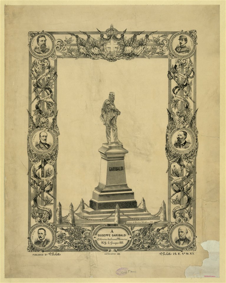 Gi useppe Garibaldi, Colonia Italiana Memore. N.Y. 2. Giugno 1888 LCCN2003674498