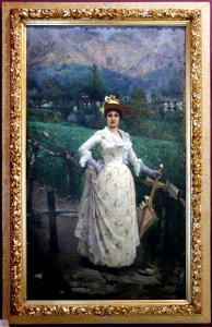 Giacomo grosso, signora in aperta campagna, 1889