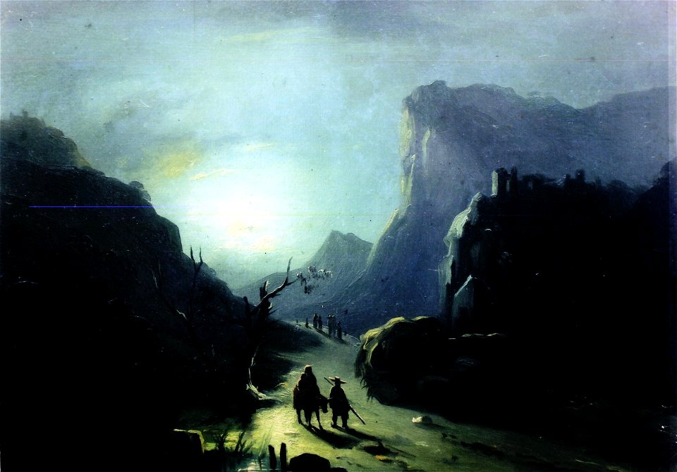 Gheorghe Tattarescu - Peisaj nocturn la granița Toscanei