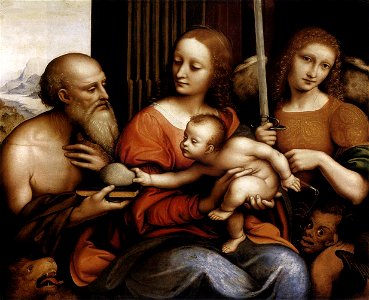 Giampietrino Virgen con el Niño y los santos Jerónimo y Miguel arcángel MFA Budapest