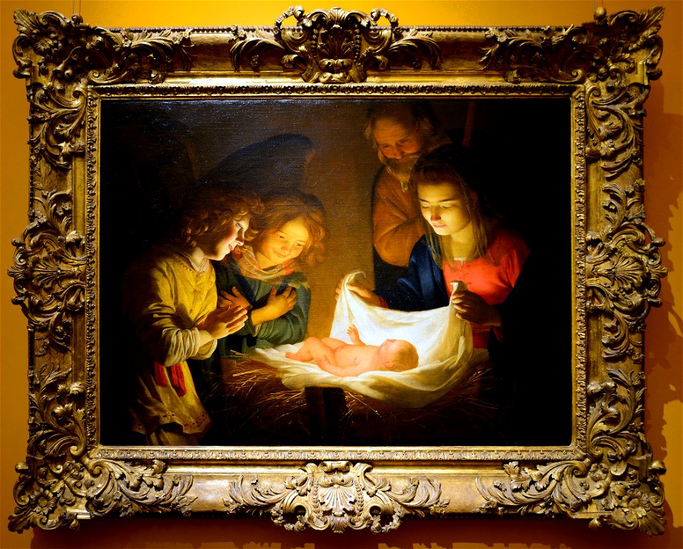 Gherardo delle Notti o Gheritt van Hontorst - Adorazione del Bambino