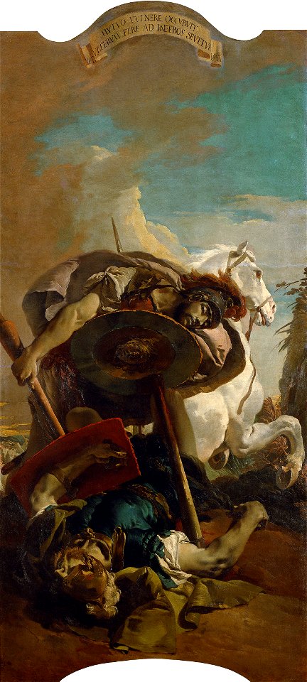 Giambattista Tiepolo, , Kunsthistorisches Museum Wien, Gemäldegalerie - Tod des Konsuls L. J. Brutus im Zweikampf mit Aruns - GG 6798 - Kunsthistorisches Museum