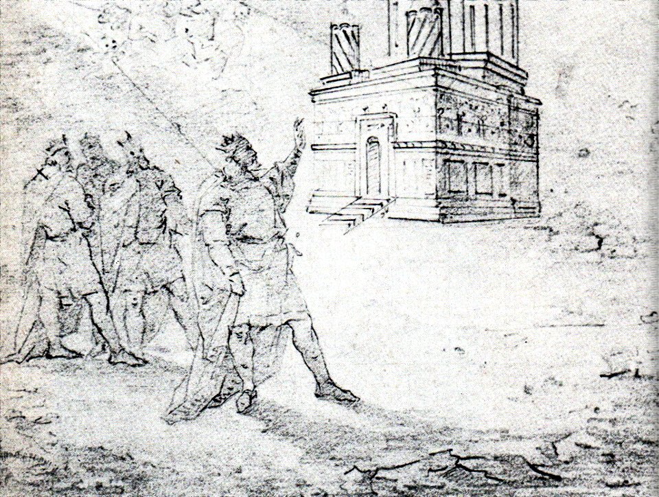 Gheorghe Tattarescu - Neagoe Basarab in fata Manastirii Curtea de Arges