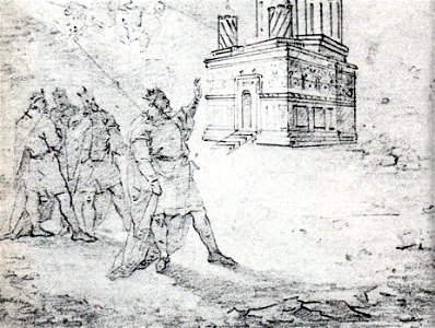 Gheorghe Tattarescu - Neagoe Basarab in fata Manastirii Curtea de Arges
