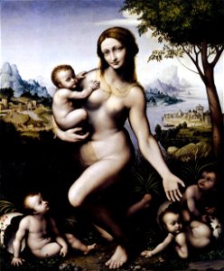 Giampietrino - Leda and her Children - WGA08952. Free illustration for personal and commercial use.