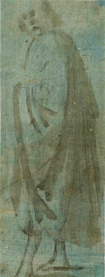 Ghirlandaio - Werkstatt - Ein nach links gewandter Mann im Mantel (recto), C 10