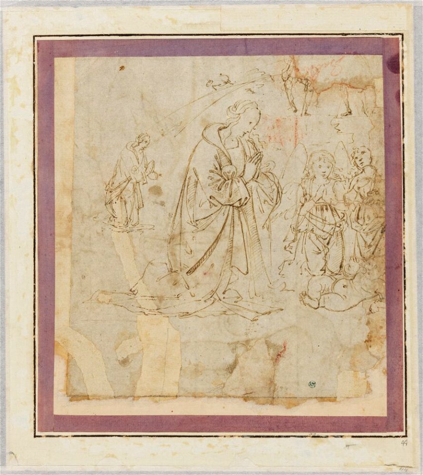 Ghirlandaio - Workshop of - The Virgin and two Angels Adoring the Child, NMH 441863